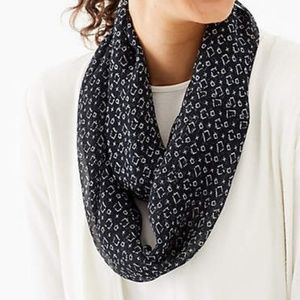 J. Jill 100% silk diamond dot infiniti scarf
